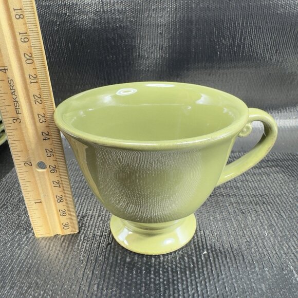 Pierre Deux Teacup And Saucer Set Ceramic Made In Portugal Cup Plate Set Green - Picture 4 of 16